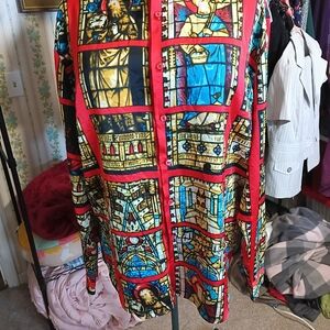 Vintage 3X Jesus Stained Glass Print Shirt